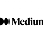 The Medium logo is three black dots of varying oval shapes and the word Medium in black.